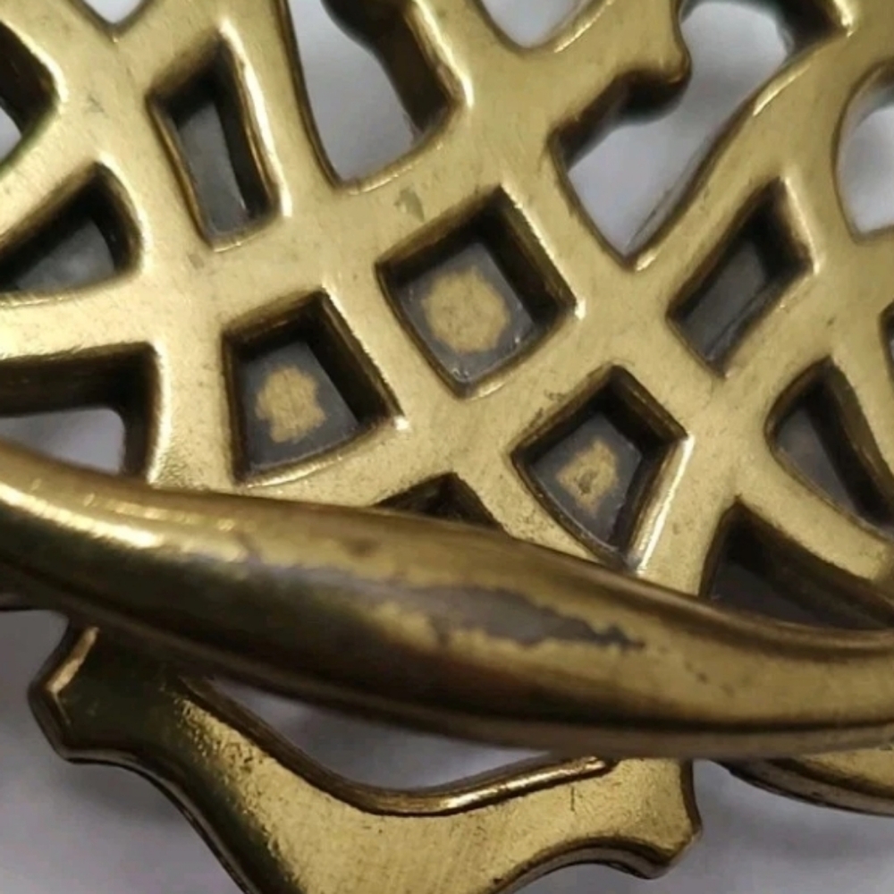 Vintage Brass Chippendale Bail Drawer Pull Flat Keeler (12) art nouveau W/Screws - Picture 8 of 11